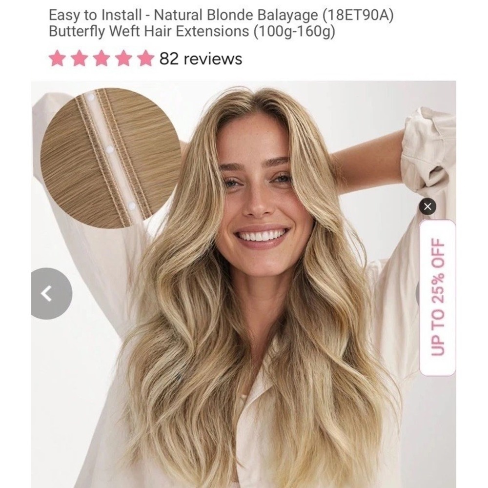 Goo Goo Butterfly Weft Easy Install Natural Blonde Bayalage L 20" / W 31" 130G